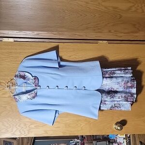 Pablo Collection Blue Floral 2 piece dress Petite 16